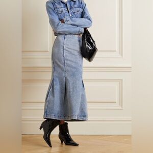 KHAITE Levine Denim Mini Skirt